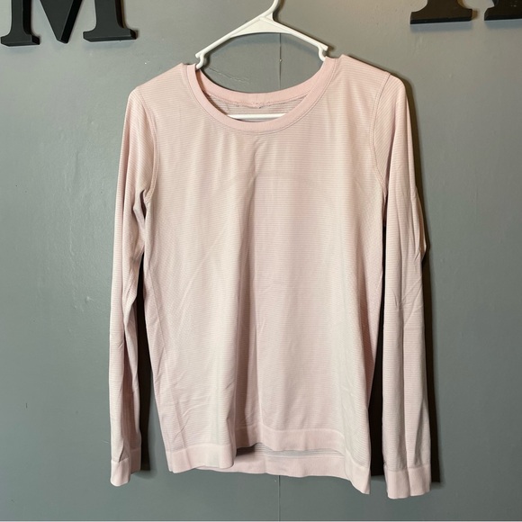 Lululemon swiftly tech long sleeve 2.0 waist length light pink size 8 - Picture 1 of 7